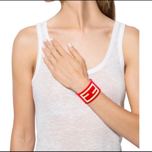 Rare Vintage Fendi FF Monogram Zucca Logo Cuff - Picture 5 of 5